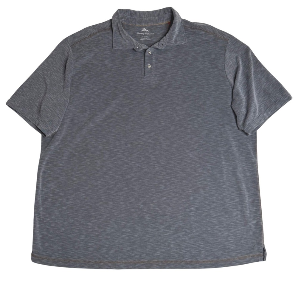 Tommy Bahama Polo Shirt Short Sleeve Heathered Gray Mens XXL